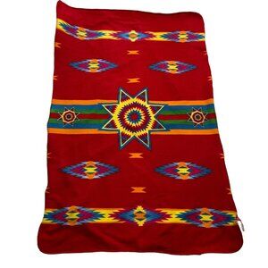 St Lebre Indian School Throw Blanket Native Southwestern Red u